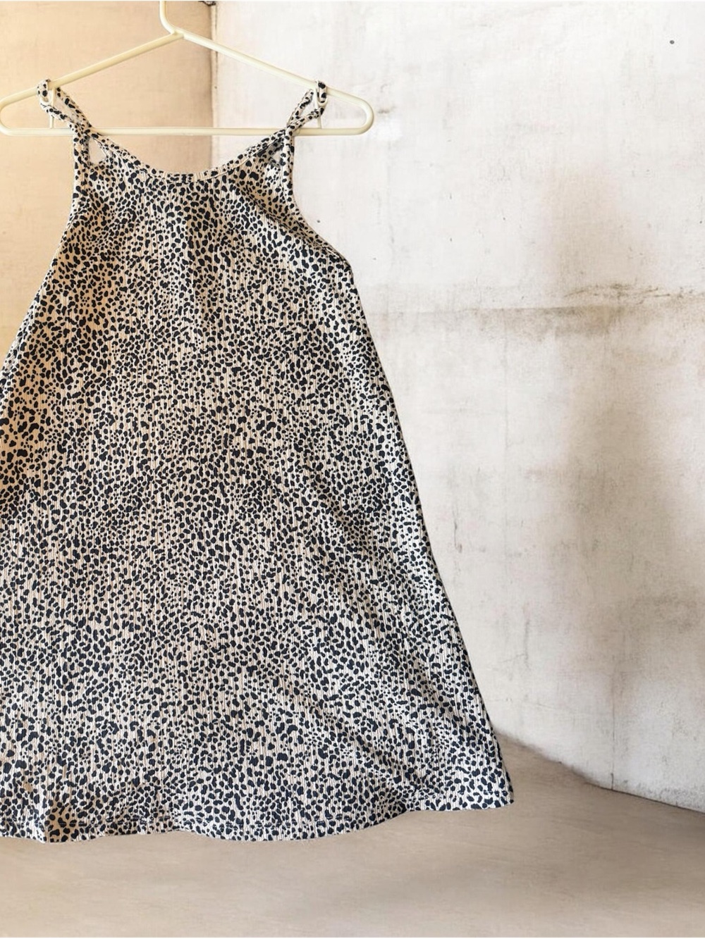 Zara Cream and Black Animal Print Tank Dress